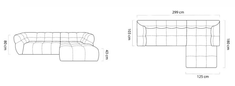 Rohová sedačka SYLVAN – ľavé a pravé prevedenie